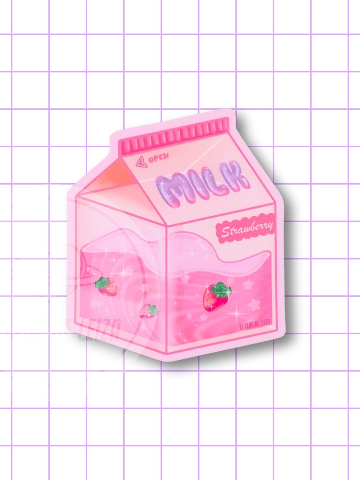 Strawberry Milk Carton - Vinyl Sticker