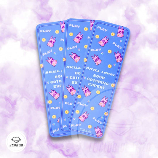 Kawaii bunny claw machine bookmark, gaming-themed handmade design for readers