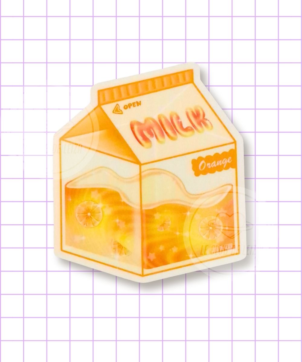 Carton de Lait à la Fraise - Autocollant en Vinyl