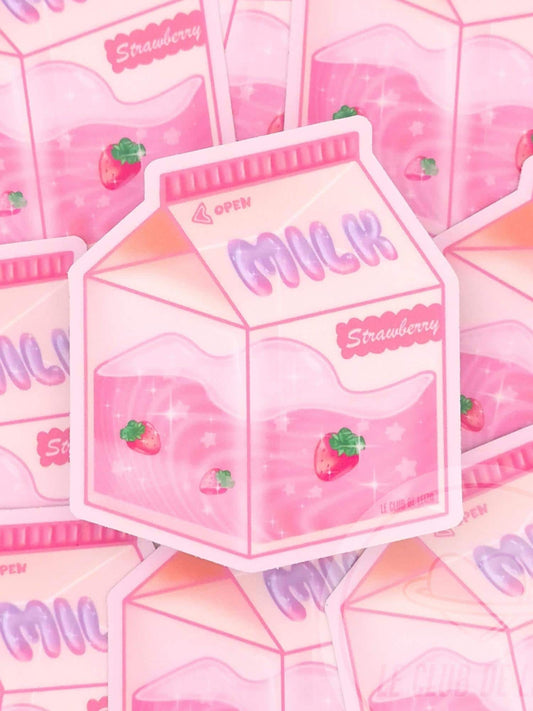 Strawberry Milk Carton - Vinyl Sticker