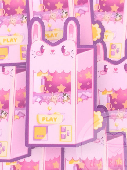 Machine à Pince Kawaii Lapin - Autocollant Vinyle