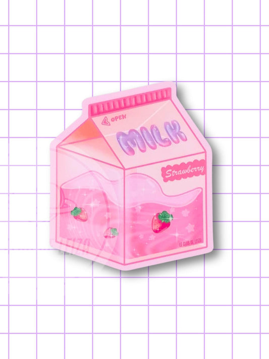Strawberry Milk Carton - Vinyl Sticker