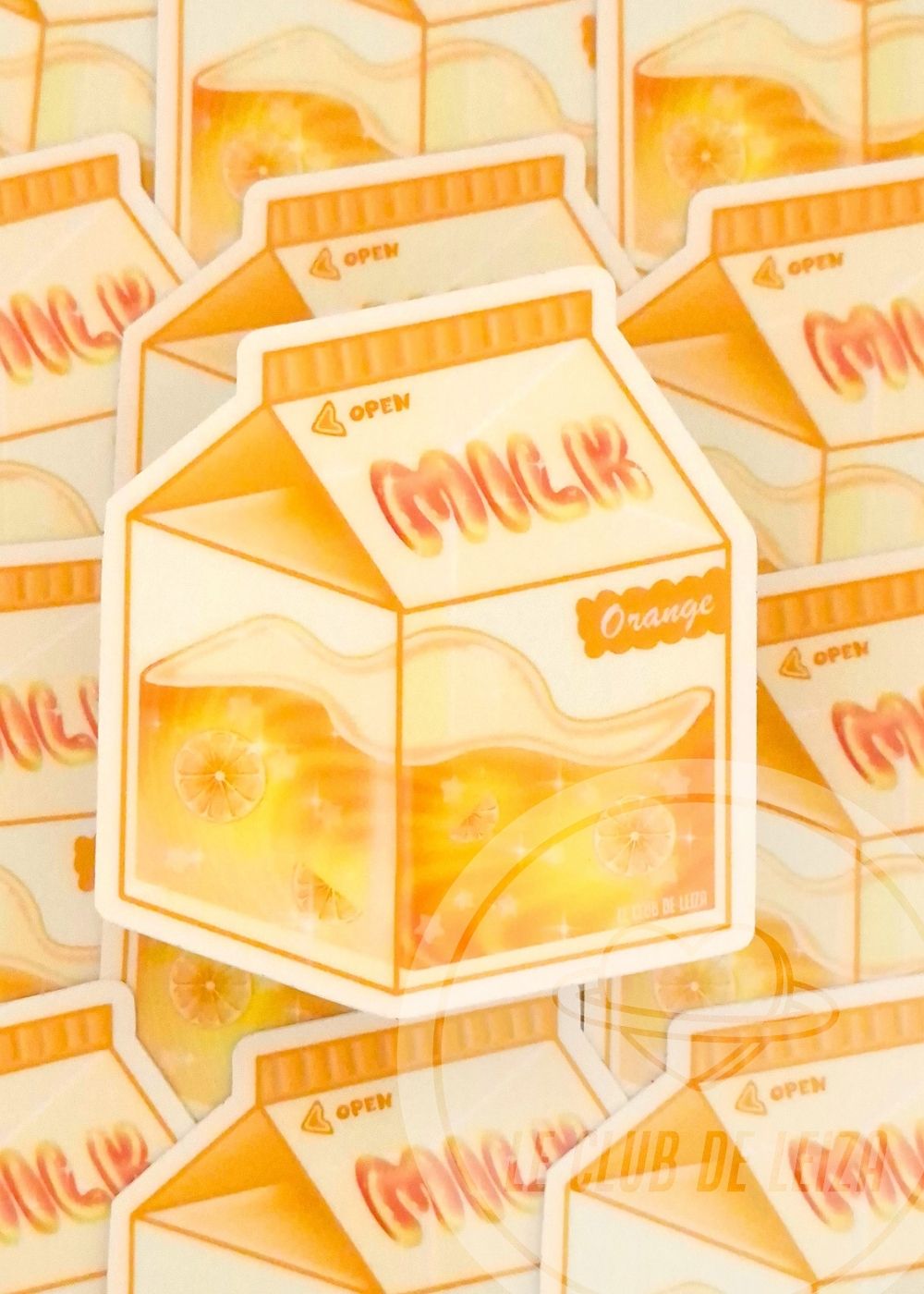 Carton de Lait à la Fraise - Autocollant en Vinyl