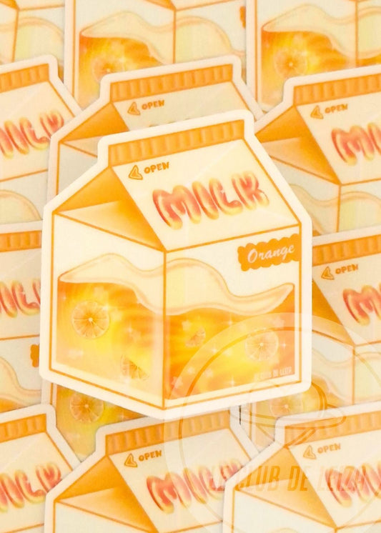 Orange Milk Carton - Vinyl Sticker