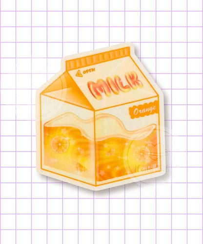 Carton de Lait à la Fraise - Autocollant en Vinyl