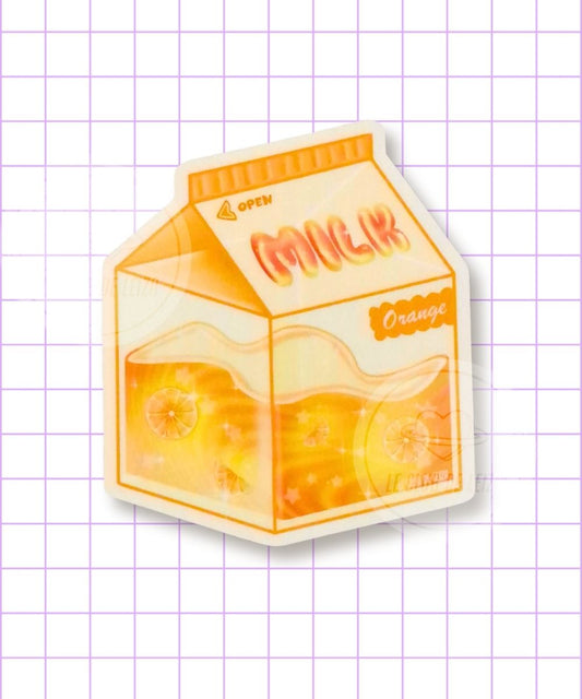 Orange Milk Carton - Vinyl Sticker