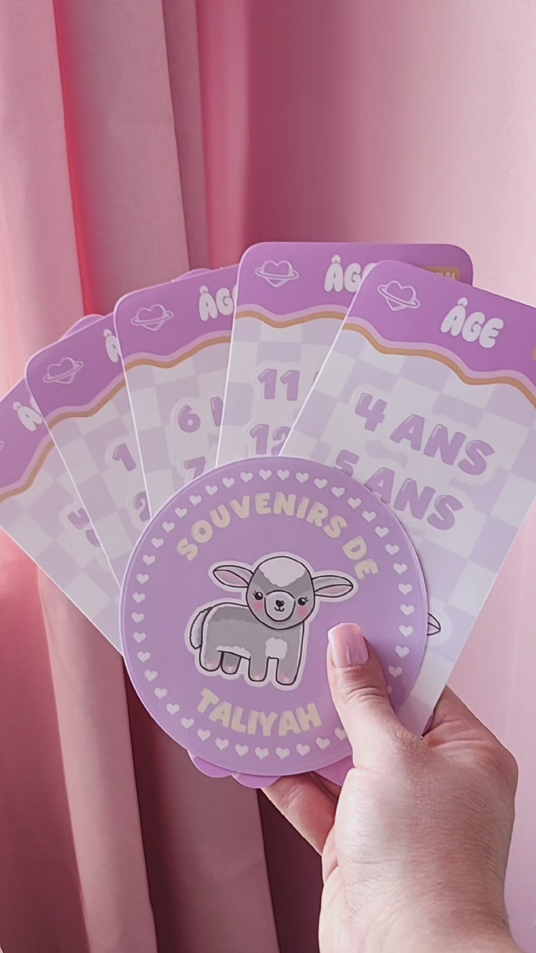 Sheep, Baby, Stickers, Age,years old, milestone, souvenir,memories,bébé, picture,box,album