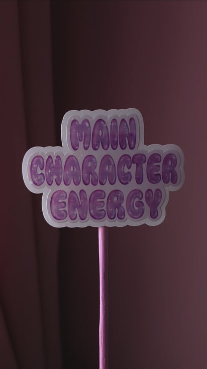 Main, Character, Energy, Slay, Attitude, Confidence, Stickers, Holographic, purple, stars, vinyl, IRL
